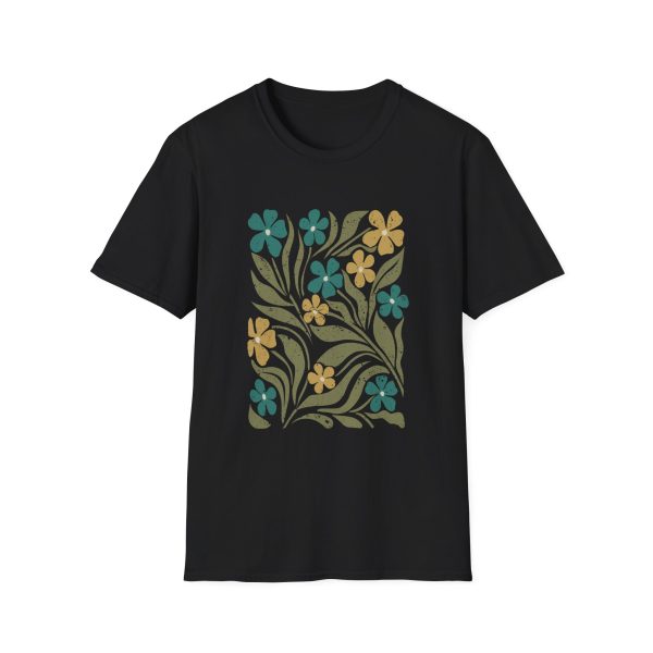 Boho Flower Shirt, 70s Floral Shirt, Vintage Style Boho Hippie T-shit