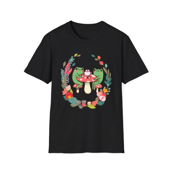 3 Cottagecore Aesthetic Frogs Drinking Tea Mushroom Frog Mug T-Shirt